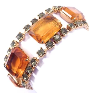 BEAUTIFUL VINTAGE TOPAZ CRYSTAL COSTUME BRACELET   - Picture 1 of 5