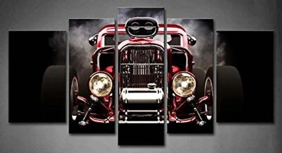 5 Pieces Retro Car Wall Art with Painting The Picture Vintage Motorcycle Prin... - Image 1 of 4