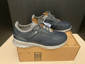 Neu! Herren FootJoy Stratos Navy Leder Golfschuhe 50043. Größe 8,5 weit. Schön!!! - Bild 1 von 9