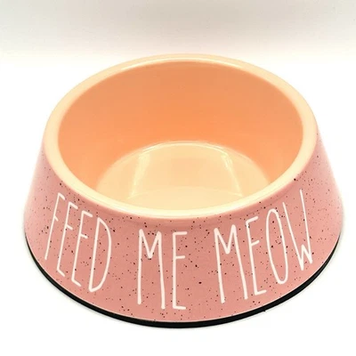 Whisker City FEED ME MEOW Melamine Cat Bowl - 12 oz Food Dish No Slip Grip - Image 1 of 4