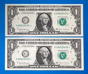 G 06625434 - 35 * 500K Star Note (Chicago / G / 7) $1 One Dollar Bill *AU* - Picture 1 of 2