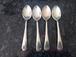 Ensemble de 4 cuillères à moka en métal argenté à poinçon d'orfèvre HA EA FA - Foto 1 di 4