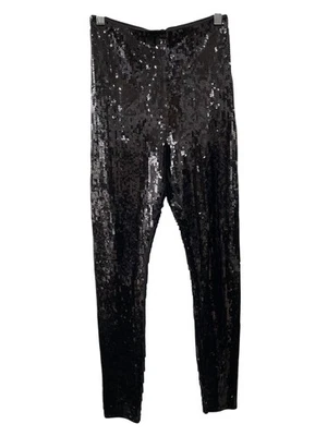 Express Leggings Size XS Sequin Embellished Pull On High Rise Black Evening Wear - Image 1 of 4
