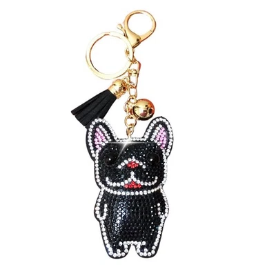 Llaveros Bulldog Francés Negro Hecho a Mano Popfizzy para Mujer, Cartera con Estrás... Foto 1 de 4