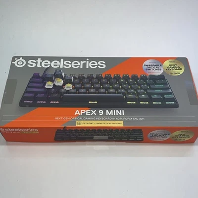 SteelSeries New Apex 9 Mini – HotSwap Optical Mini Keyboard – 60% Compact New - Image 1 of 4