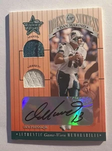 Tarjeta de Dan Marino 2001 Leaf Rookies and Stars vestido para el éxito autógrafos #DFS4 - Imagen 1 de 7
