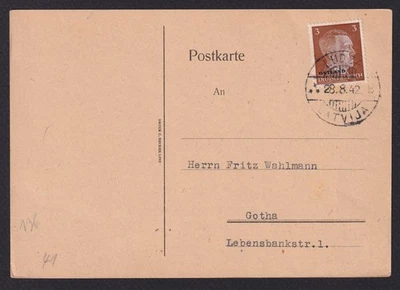 LETONIA 1942 Ostland, postal de Ludza, Segunda Guerra Mundial Foto 1 de 2