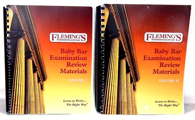 Baby Bar Law Examination/Review Volume's 1 & 2 lot Fleming's Fundamentals of Law - Image 1 of 4