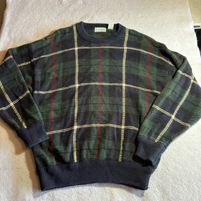 Suéter de Colección IZOD Hombres Cuello Redondo a Cuadros Grande Verde Rojo Amarillo Tejido Clásico Foto 1 de 4