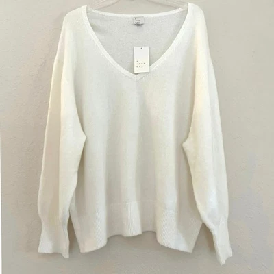 Suéter A New Day Cuello en V Mujer Talla 1X Crema Marfil Suave Acogedor Capa de Trabajo Elastizado Foto 1 de 4