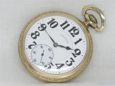 VINTAGE 16S ILLINOIS 21 JEWEL BUNN SPECIAL10K GOLD FILL POCKET WATCH, SERVICED! - Image 1 of 4