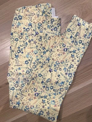 Leggings Lularoe Mommy And Me Talla TC Amarillo Pálido Floral Foto 1 de 2