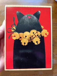 Timbro 90258 JINGLE BELLS GATTO NERO CAMPANE DI NATALE Linnea francobolli accadono vacanze - Foto 1 di 3