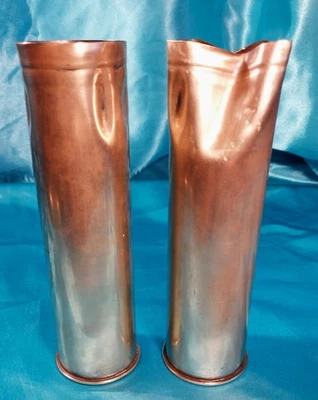 2 British 2 Pounder No 1 Mk 11 Empty Shell Cases WW11 1940 Naval Military Uesd - Image 1 of 4