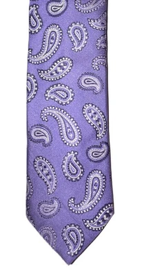 Corbata para hombre hecha a mano 100 % seda lila cachemira 58" x 3 1/2" Roundtree Yorke nueva con etiquetas Foto 1 de 4