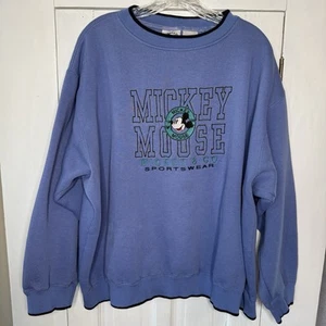 VINTAGE Disney 3X Mickey & Co Sportswear Blue Mickey Mouse Sweatshirt Cotton - Picture 1 of 5