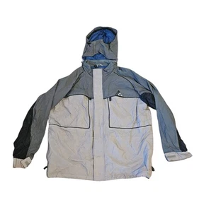 Timberland Weathergear Waterproof Jacket Men XL Gray Blue Hooded Nylon Vintage - Picture 1 of 10
