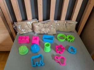 Magic Sand magischer Sand für Zuhause Kinder Set 450g Sand + 12 Förmchen - Bild 1 von 6
