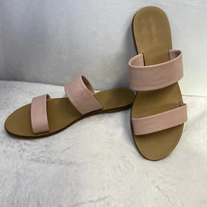 Sandalias FOREVER 21 punta abierta correas imitación cuero mujer talla 6 bebé rosa usadas - Imagen 1 de 18