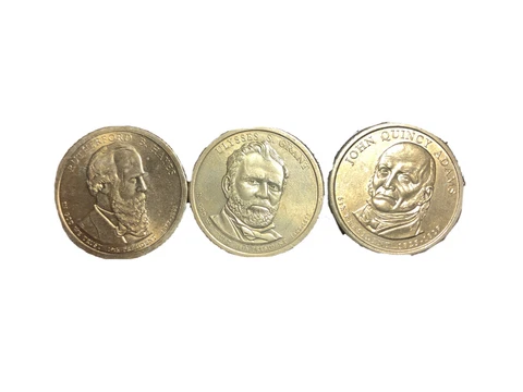 President Ulysses S. Grant, John Quincy Adams, and Rutherford B Hayes Coins Cover
