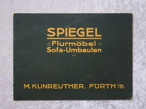 Antiker M. Kunreuther Katalog Spiegel Flurmöbel Vintage um 1910 Reklame Werbung - Bild 1 von 5