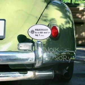 VW VOLKSWAGEN BEETLE RICH MAN'S TOY Sign Euro and late bumper - Picture 1 of 2