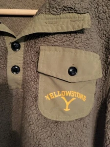 Yellowstone Tactical Pullover Sweater Fleece Green Dutton Ranch Men VINTAGE Sz S - Picture 1 of 8