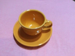 FIESTA SUNFLOWER YELLOW TEA CUP AND SAUCER FIESTAWARE MINT - Picture 1 of 3