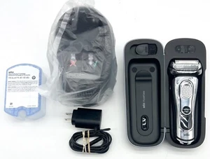 Braun Series 9 Men’s Shaver W/ Cleaning Station & Charging Travel Case - Silver - Picture 1 of 6