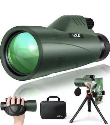 OXK 12x56 High Power Monocular Telescope with Smartphone Adapter Tripod Travel - Image 1 of 4
