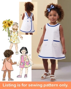 SEWING PATTERN Sew Girls Clothing Clothes - Dress Jumper Sleeveless Toddler 7003 - Picture 1 of 3