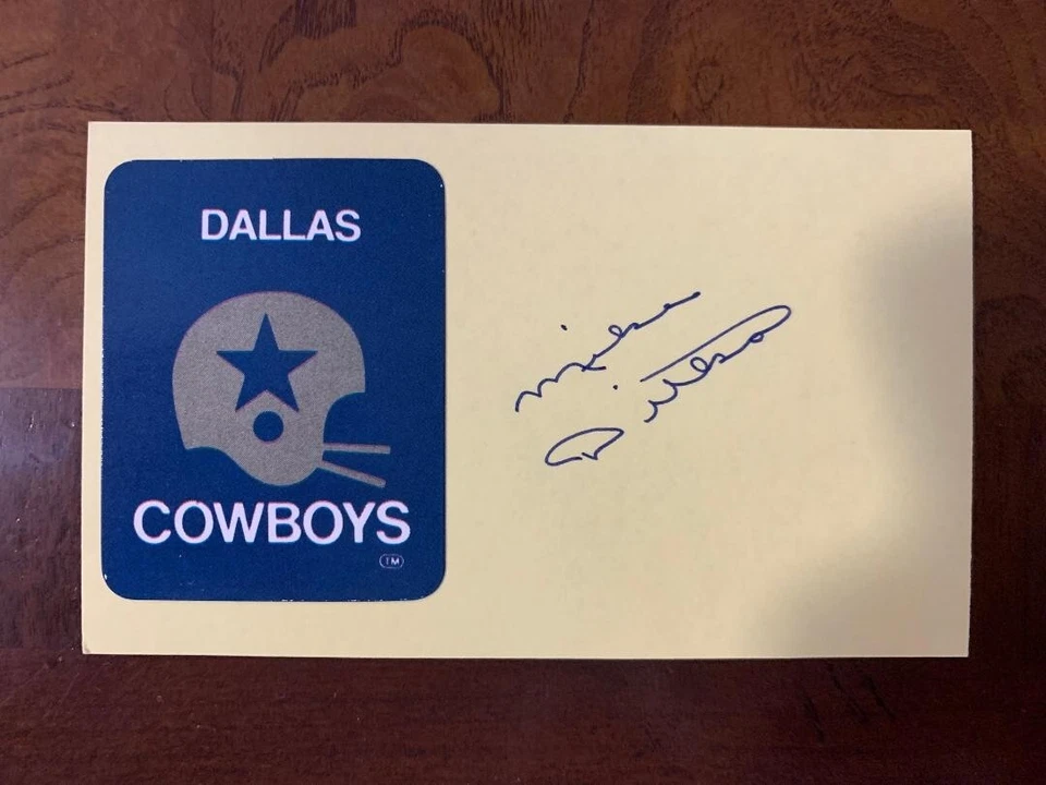 Mike Ditka auto signed index card Chicago Bears Dallas Cowboys - Image 1 of 1