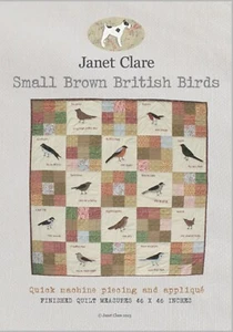 Janet Clare Small Brown British Birds Quilt Making Pattern JC116 - Picture 1 of 5