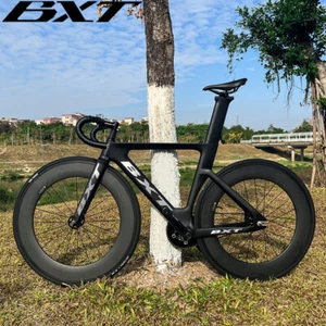 BXT Fibra de Carbono Tren Bicicleta sin Freno Bicicleta con Marcha Fija Carretera Carretera - Imagen 1 de 29