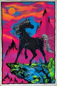 Poster Tour Black Stallion raro poster originale vintage 1975 luce nera 23 x 35 - Foto 1 di 15