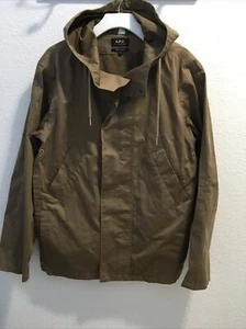 APC Men’s Cotton Blend Hooded Parka Light Brown Size L - Picture 1 of 11