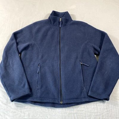 LL Bean Chaqueta Mujer Mediana Púrpura Cremallera Completa Polar Pullover Suéter Exterior Foto 1 de 4