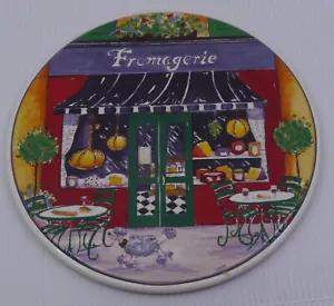 2002 SANTA BARBARA CERAMIC DESIGNS ANNE ORMSBY ART TRIVET, FROMAGERIE, CAFE - Picture 1 of 3