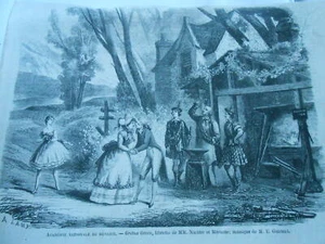Gravure 1873 - Académie de Musique Grelna Grenne libretto de Nuitter - Picture 1 of 1