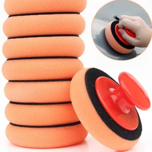 8 Stück Auto Mikrofaser Polierpads mit Griff Wachs Applikator Schaum Schwamm Puffer - Bild 1 von 8