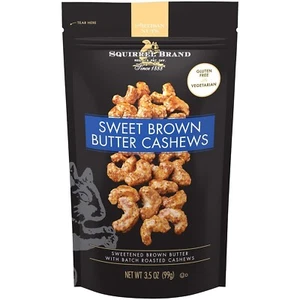 Squirrel Brand Sweet Brown Butter Cashews, 3.5 Ounces  Bag, Gluten Free | USA - Picture 1 of 15