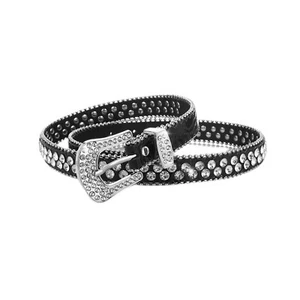 Women's Rhinestone Belt Diamond Beaded Dance Disco Bling Sparkle Studded Belt - Picture 1 of 7