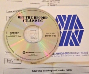RADIO SHOW:12/22/97 OFF THE RECORD BEST OF '97 DAVID BOWIE, STYX, OZZY OSBOURNE - Picture 1 of 2