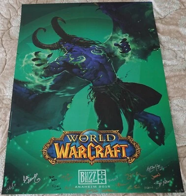 BlizzCon 2015 Official World of Warcraft WoW Illidan Stormrage Signed Poster - Image 1 of 4