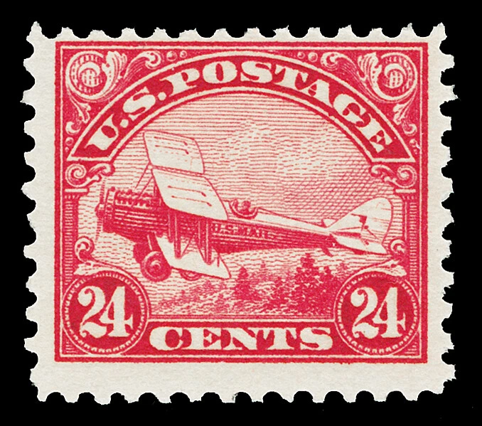 Scott C6 1923 24c Biplane Airmail Issue Mint Fine OG NH Cat $130 - Image 1 of 1