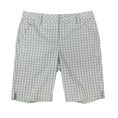 Bermuda pantaloncini da golf PUMA da donna a quadretti blu chiaro elasticizzati anteriori leggeri