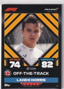 Topps F1 Turbo Attax 2022 Fórmula 1 Tarjeta Núm 42 Lando Norris Off-The-Track - Picture 1 of 2