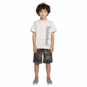 Timberland Boys' 2-piece Set T-shirt & Short Elastic Waistband w/Pockets Size 5 - Picture 1 of 6