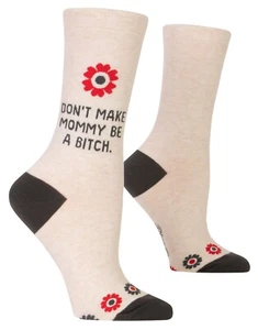 Tolle Geschenksocken blau Q - Don't make mommy be a b*tch - Damen Crew 4-9 - Bild 1 von 3