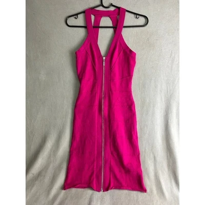 Marciano Bandage Dress Mini Hot Pink Barbie XS Small Sexy Bodycon - Image 1 of 4